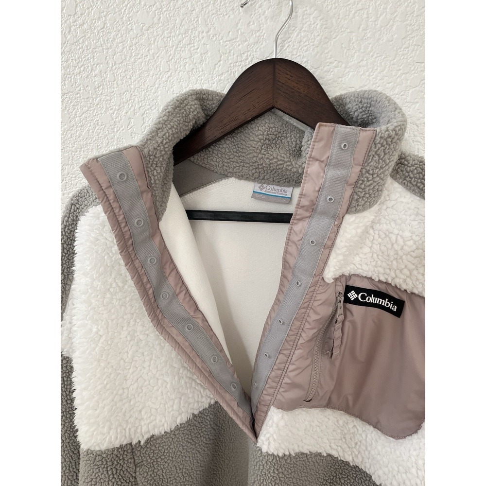 Columbia Womens Half-Zip Pullover Fleece Size Large Dove Sea Salt Outdoors - Picture 13 of 16